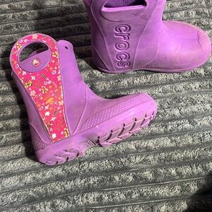 CROCS Kids Floral Purple Boots